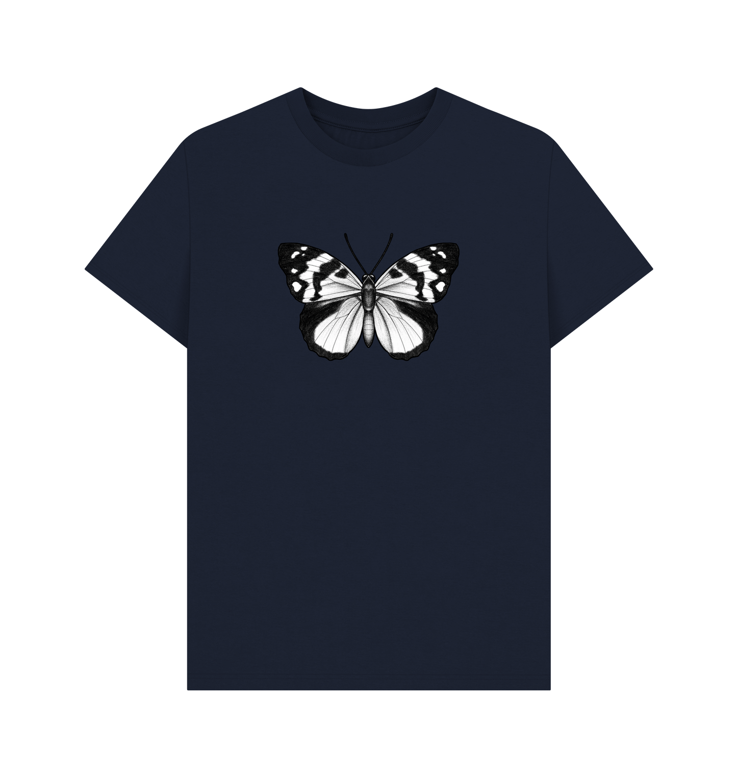 Navy Blue Printed T-shirt Front