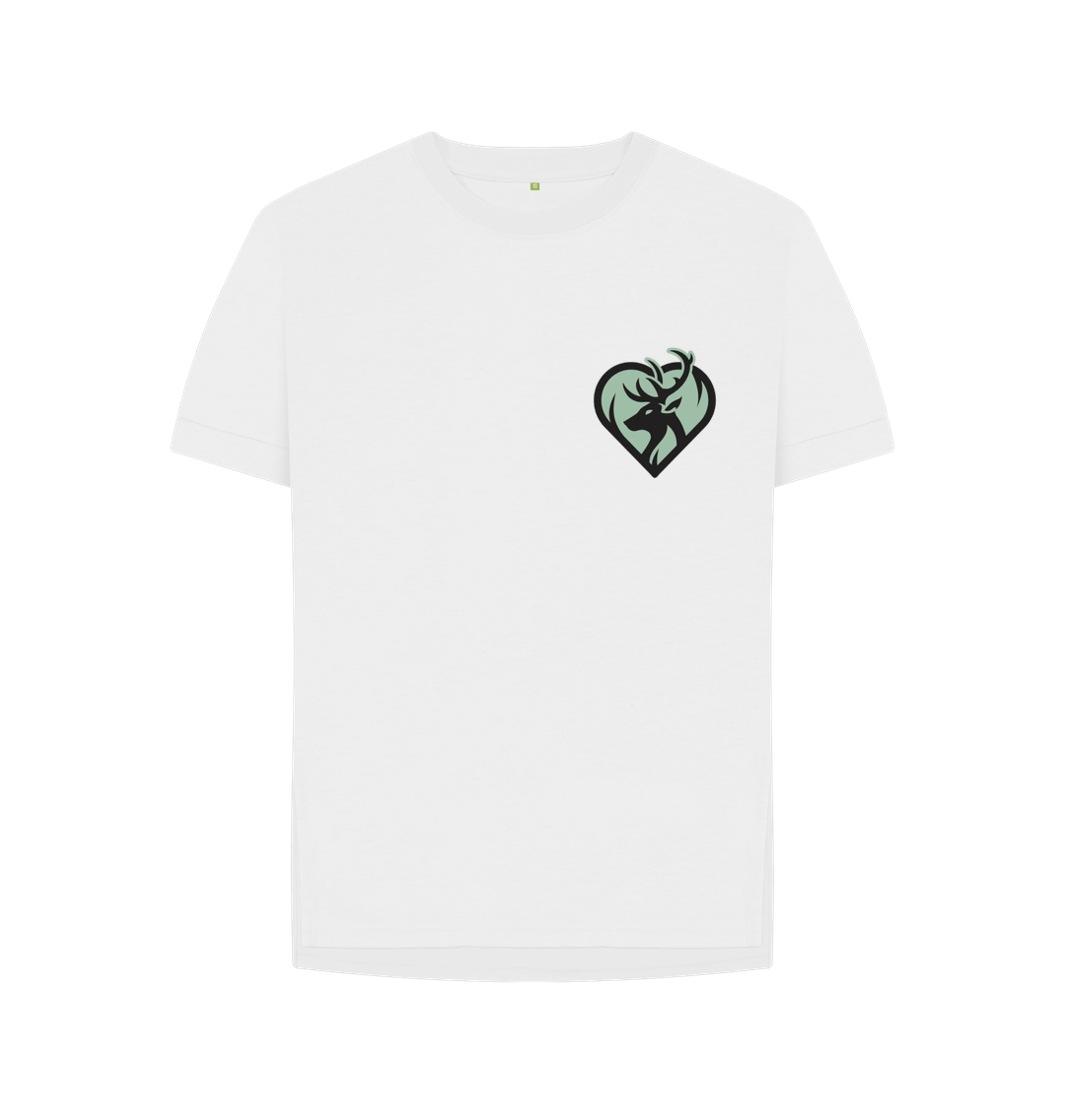 White Rewild at Heart Logo | Women's Relaxed Fit T-Shirt