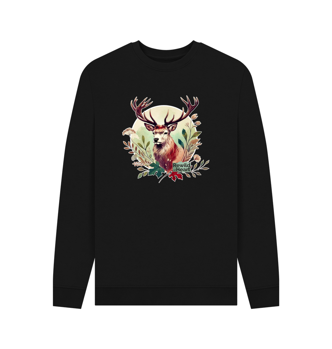 Black Red Deer Stag Spirit Men's Sweater