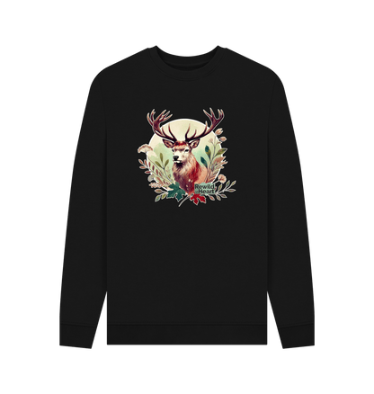 Black Red Deer Stag Spirit Men's Sweater