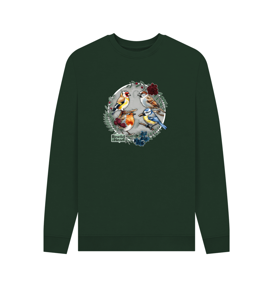 Evergreen British Songbird Wreath Men's Sweater