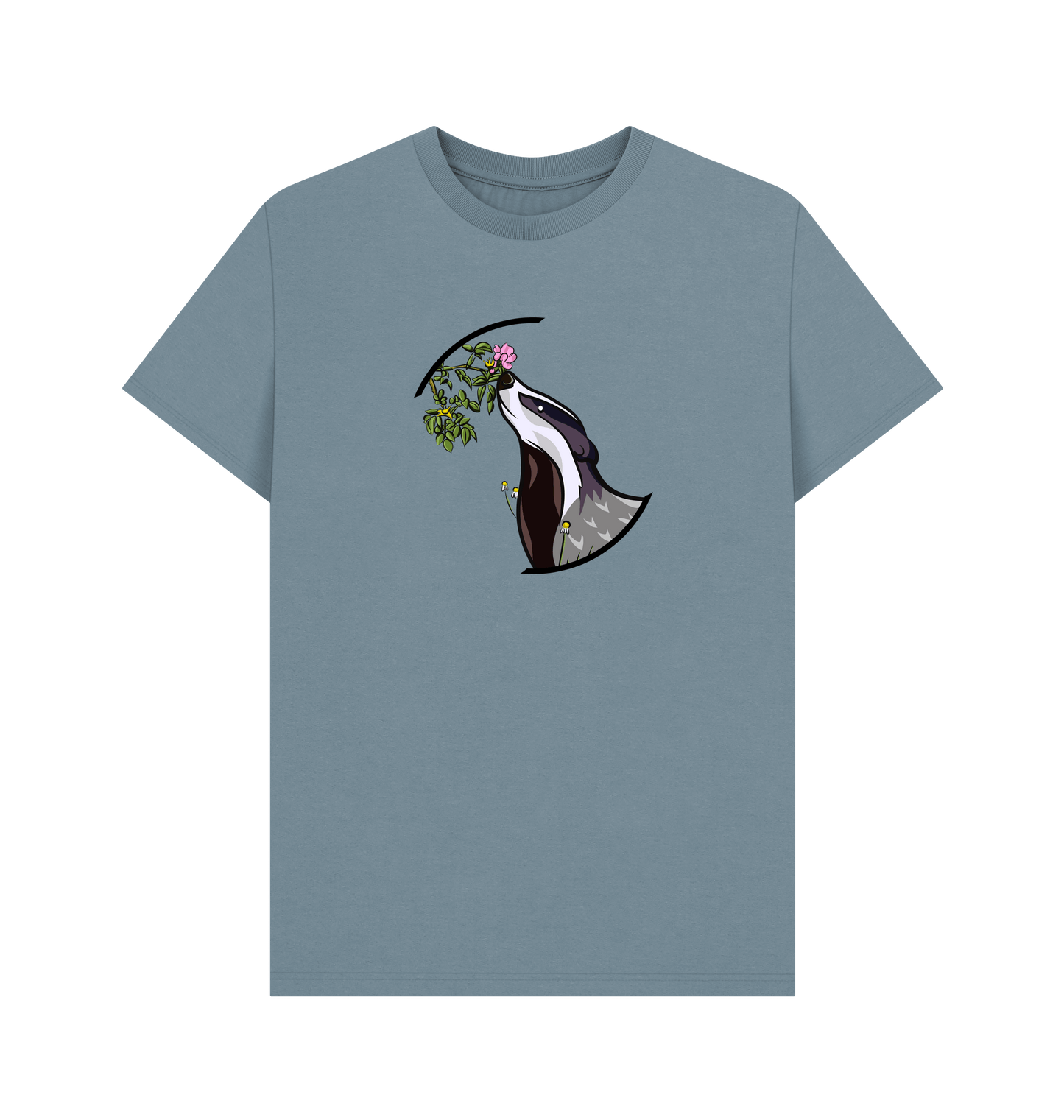Stone Blue Printed T-shirt Front