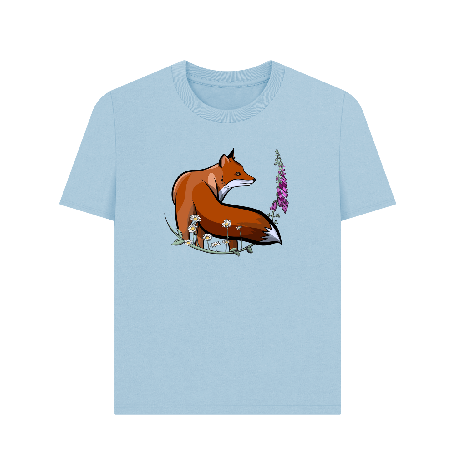 Milky Blue Printed T-shirt Front