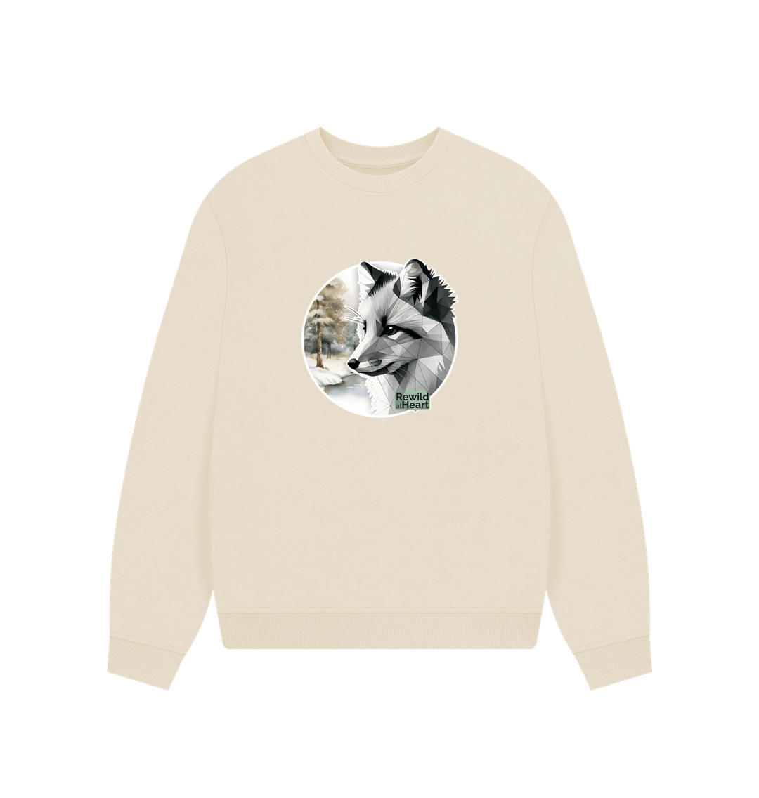 Oat Silent Arctic Fox Women's Oversized Jumper