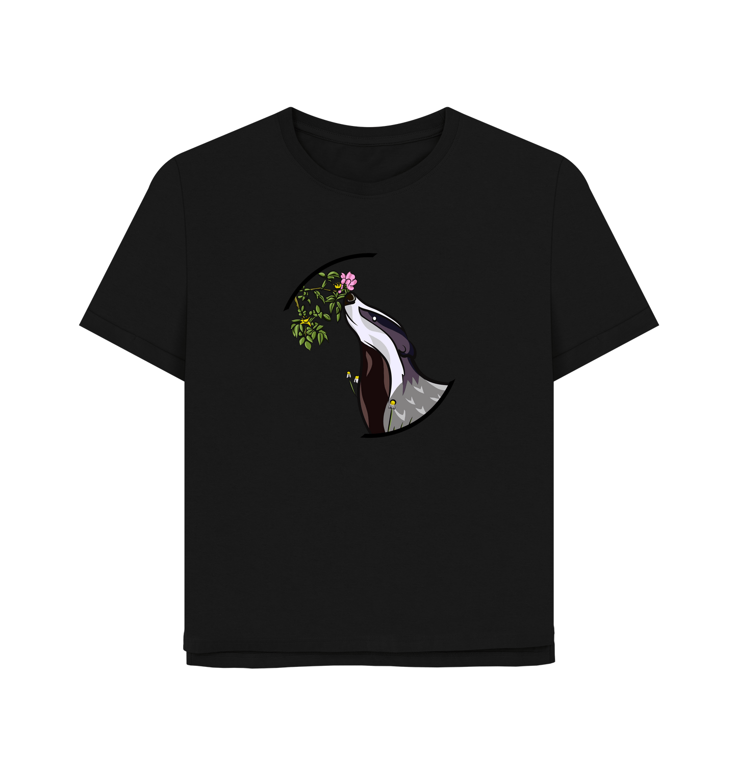 Black Printed T-shirt Front