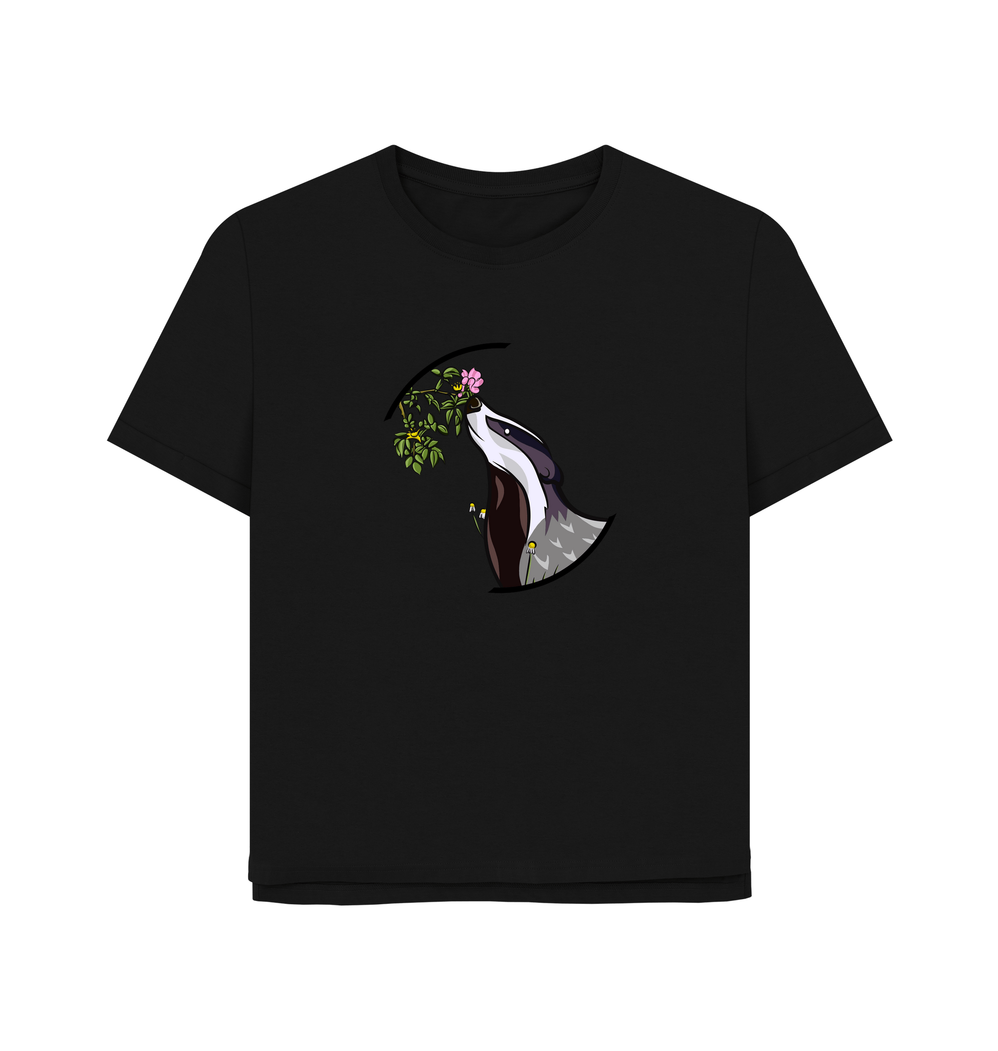 Black Printed T-shirt Front