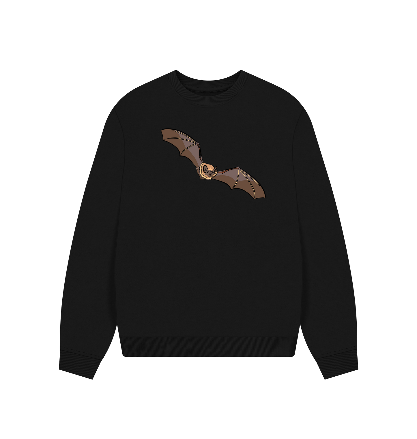 Black Printed Sweater Front