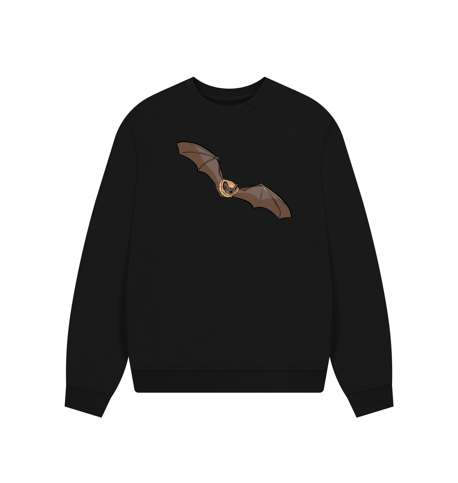 Black Printed Sweater Front