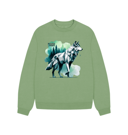 Sage Rewild the Wolf | Women's Oversized Jumper