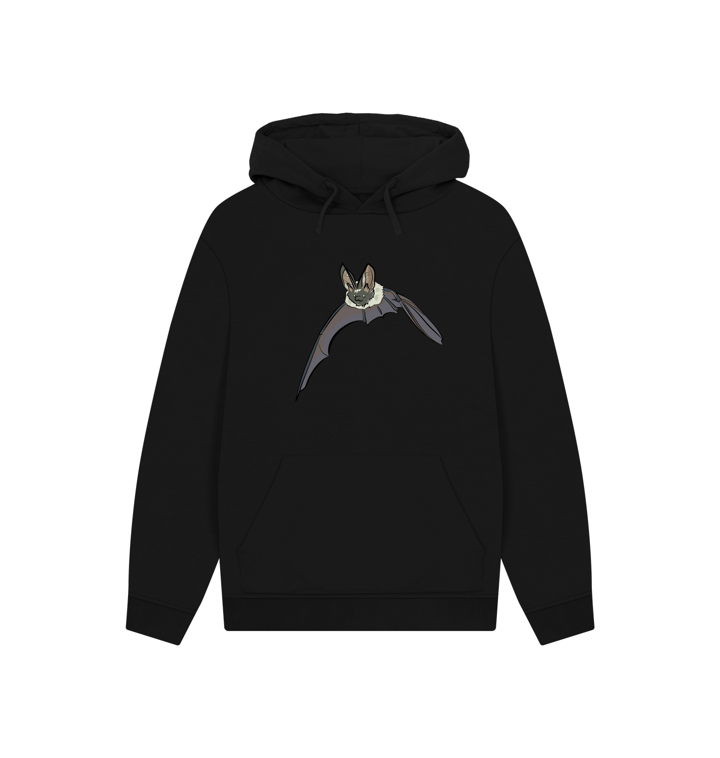 Black Printed Hoody Front
