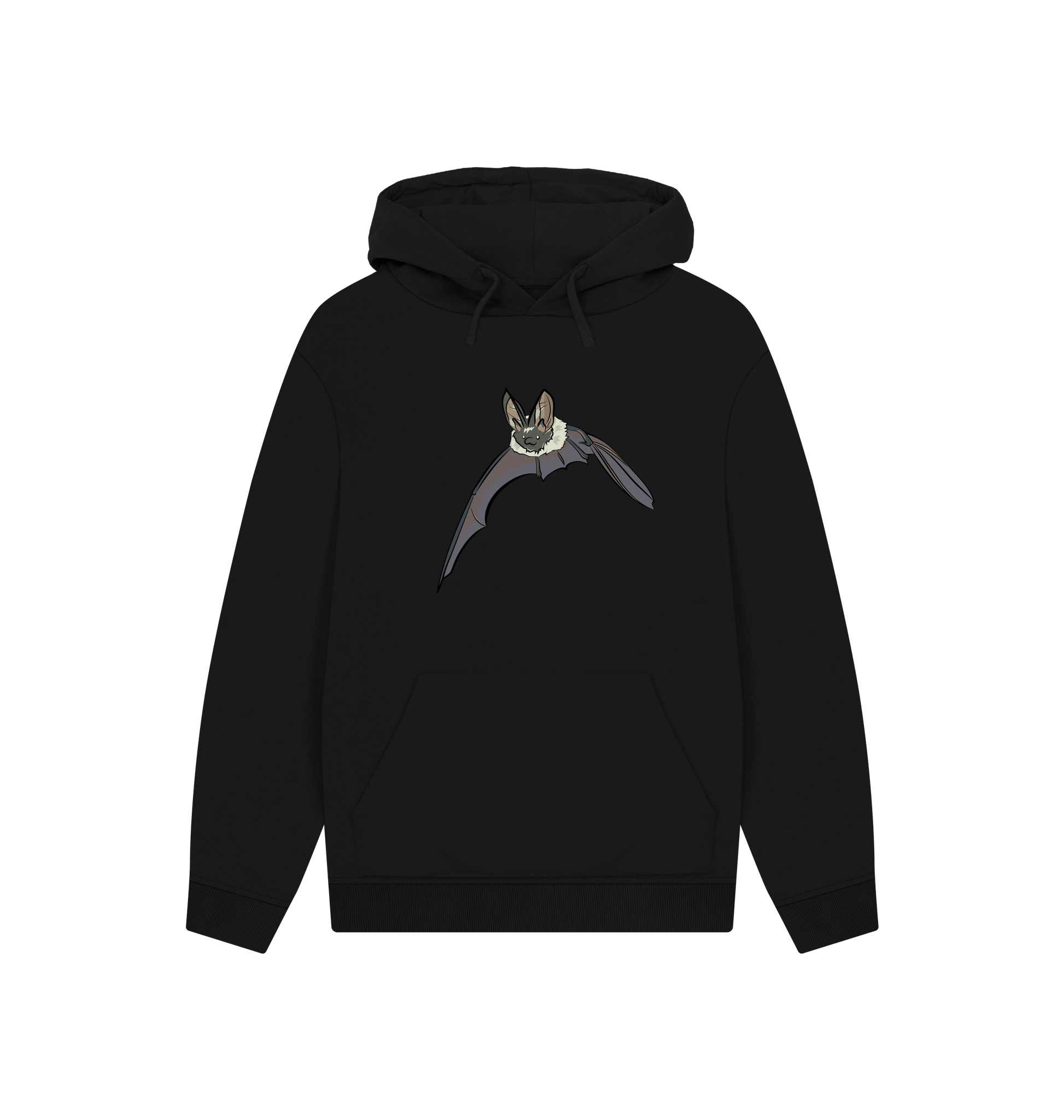 Black Printed Hoody Front
