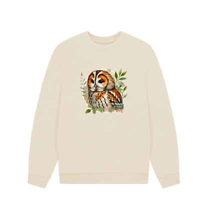 Oat Tawny Owl Forest Men's Oversized Sweater