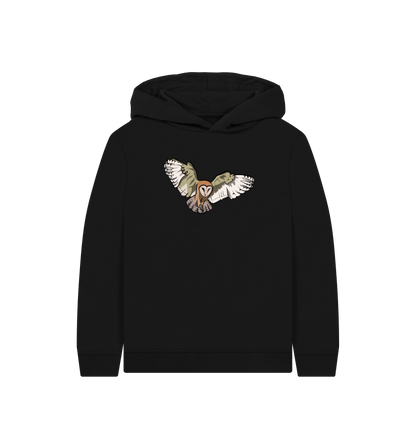 Black Printed Kids Hoodie Front