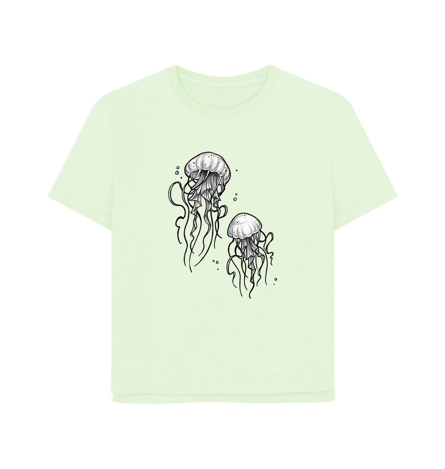 Pastel Green Printed T-shirt Front