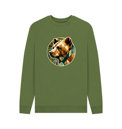 Khaki Brown Bear Forest Men's Sweater