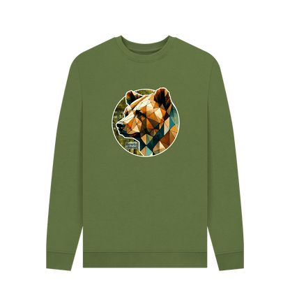 Khaki Printed Sweater Front