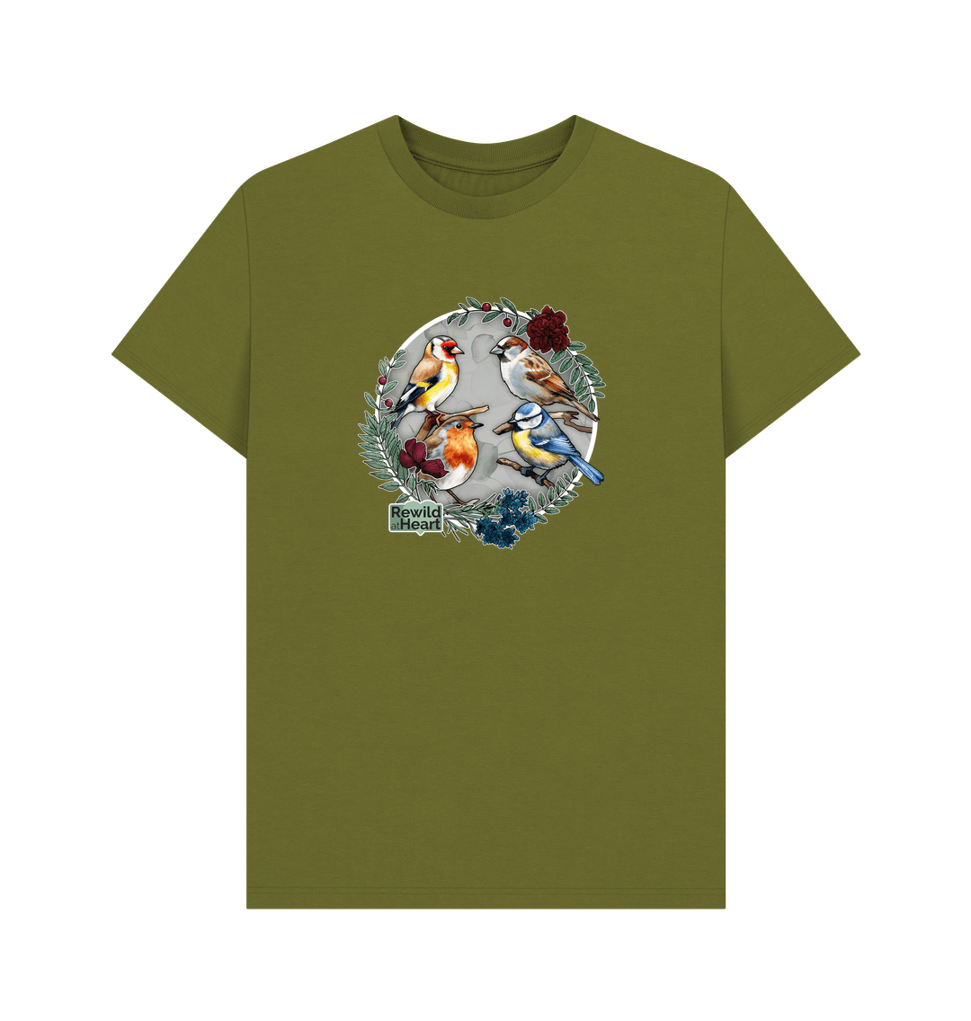 Moss Green British Songbird Wreath Men's T-Shirt