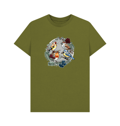 Moss Green British Songbird Wreath Men's T-Shirt