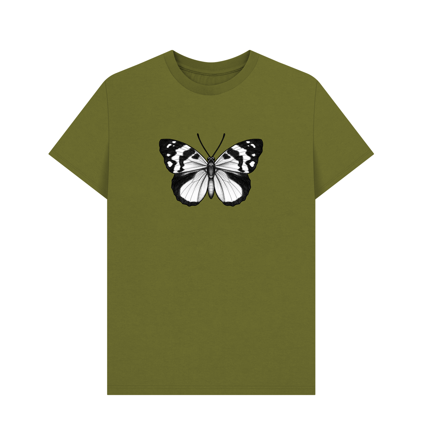 Moss Green Printed T-shirt Front