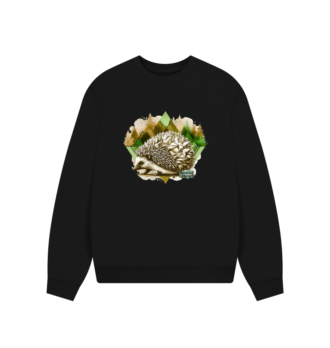 Black Hedgehog Women's Oversized Jumper