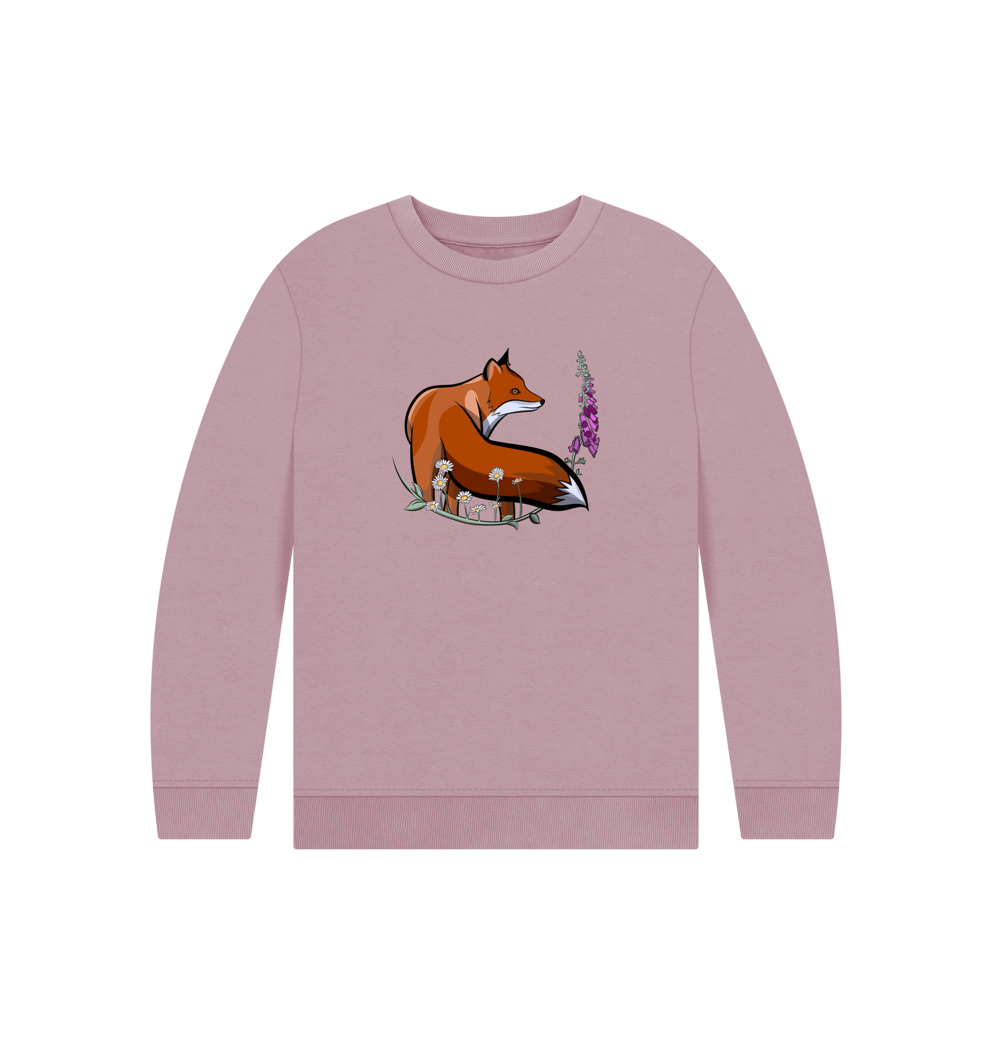 Mauve Printed Kids Jumper Front