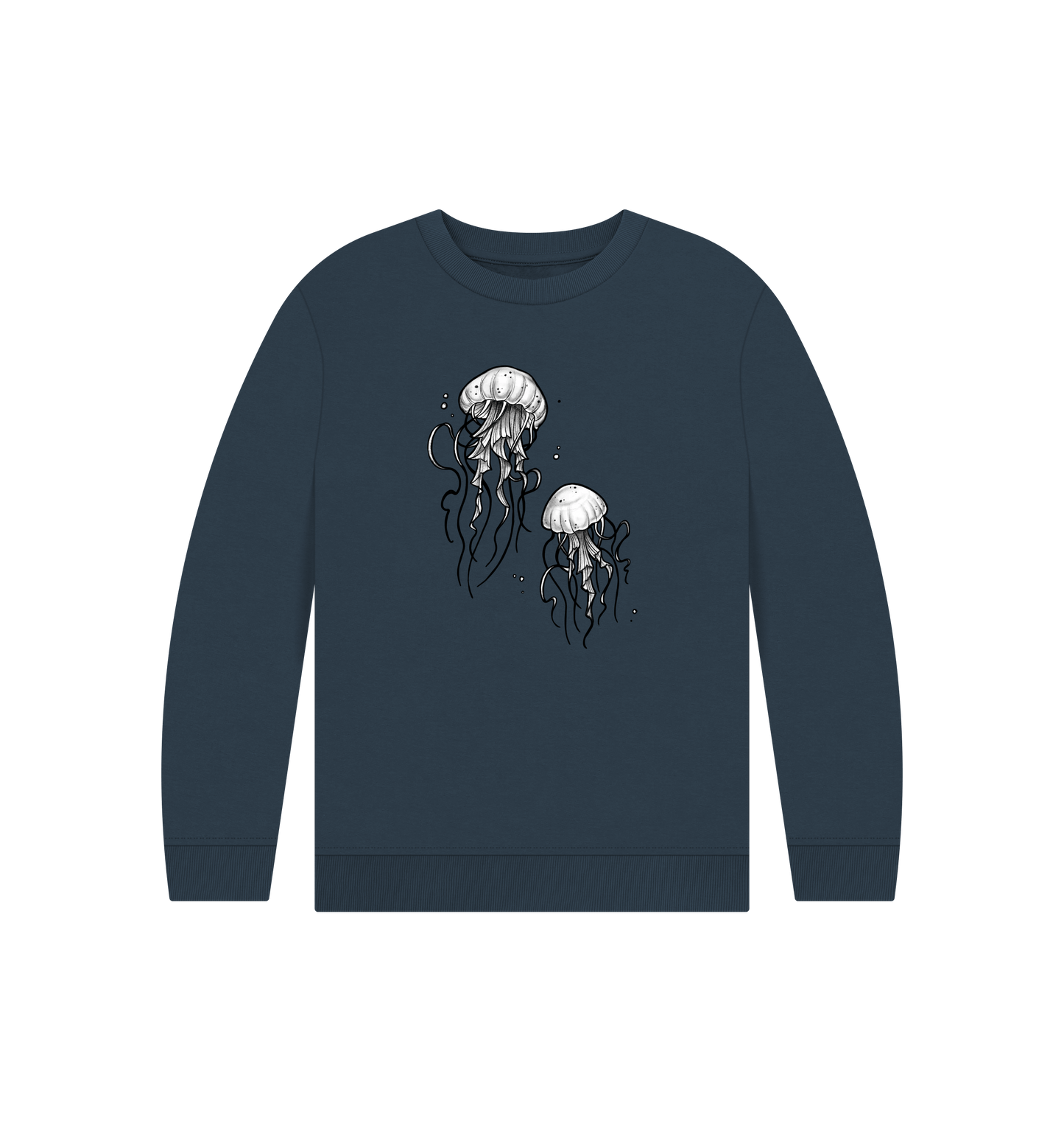 Navy Blue Printed Kids Jumper Front