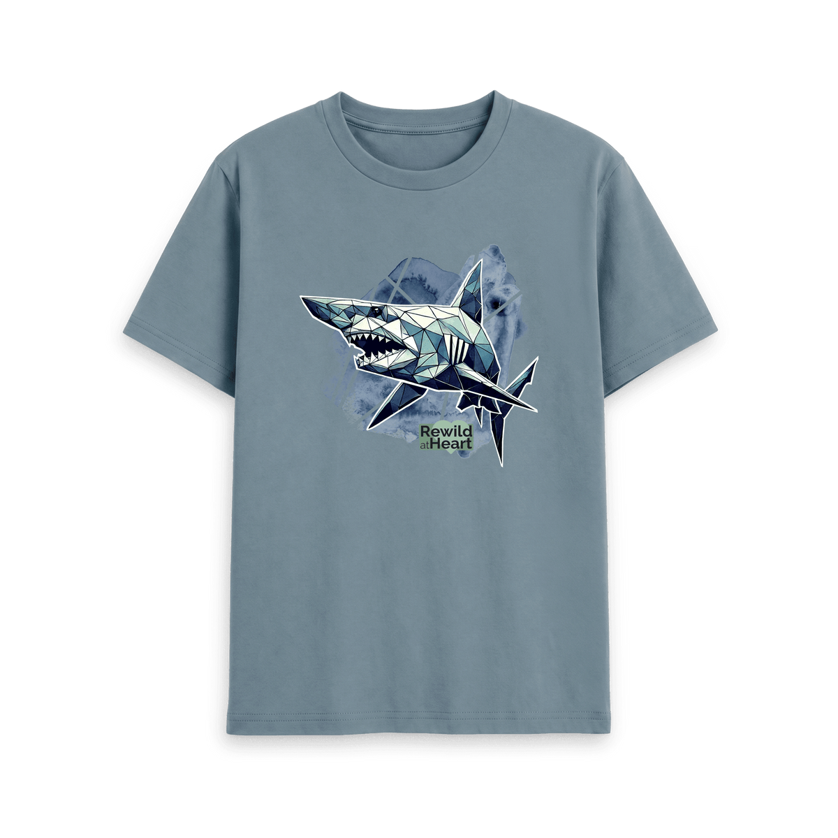 Stone Blue Printed T-shirt Front