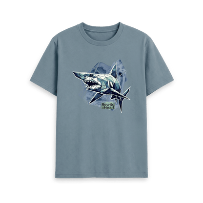 Stone Blue Printed T-shirt Front