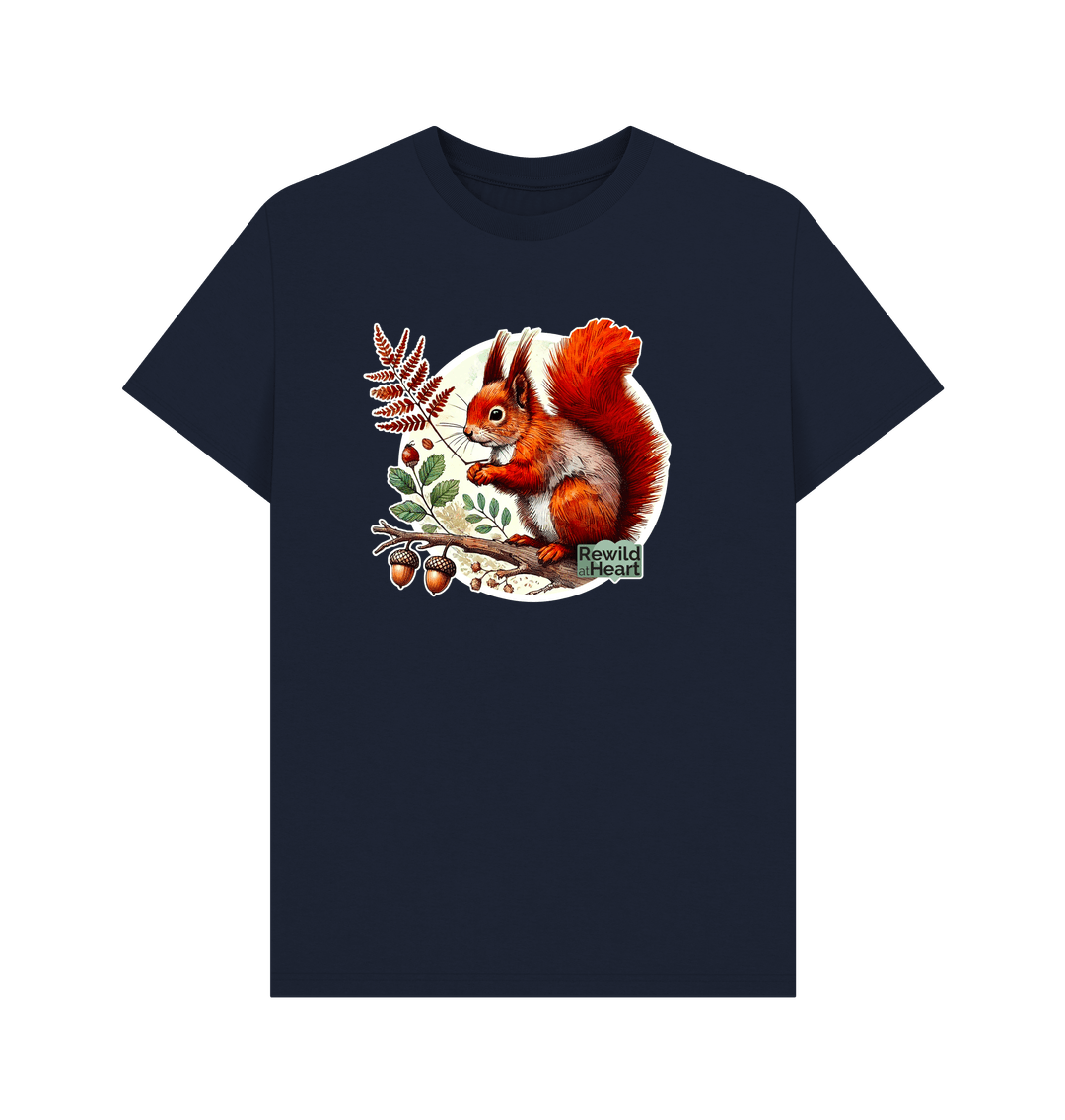 Navy Blue Red Squirrel Oak Men's T-Shirt