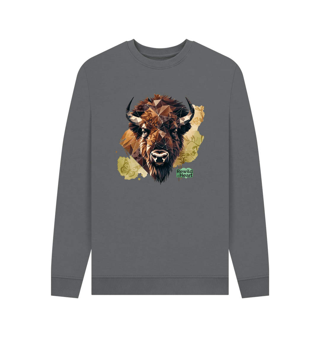 Slate Grey Printed Sweater Front
