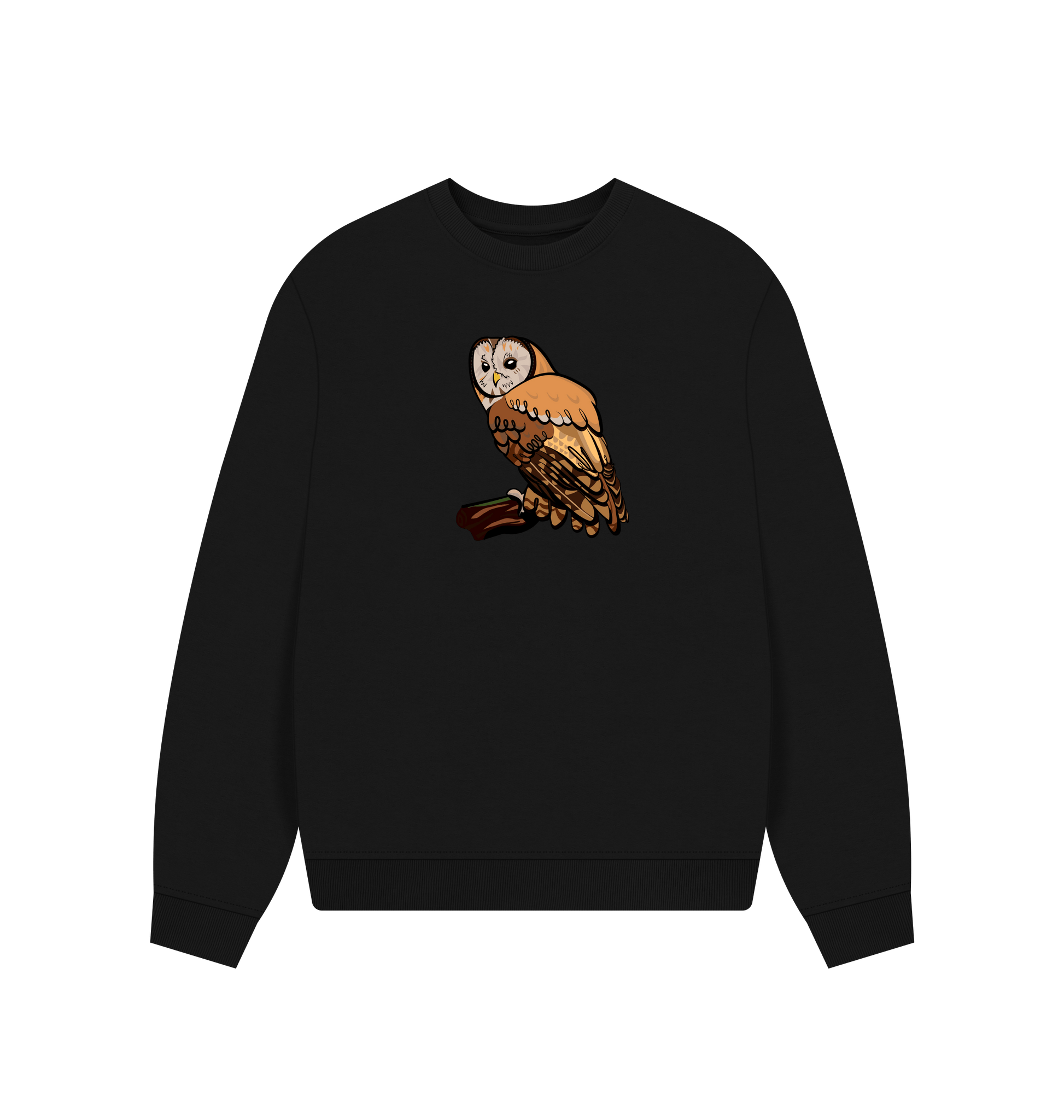 Black Printed Sweater Front