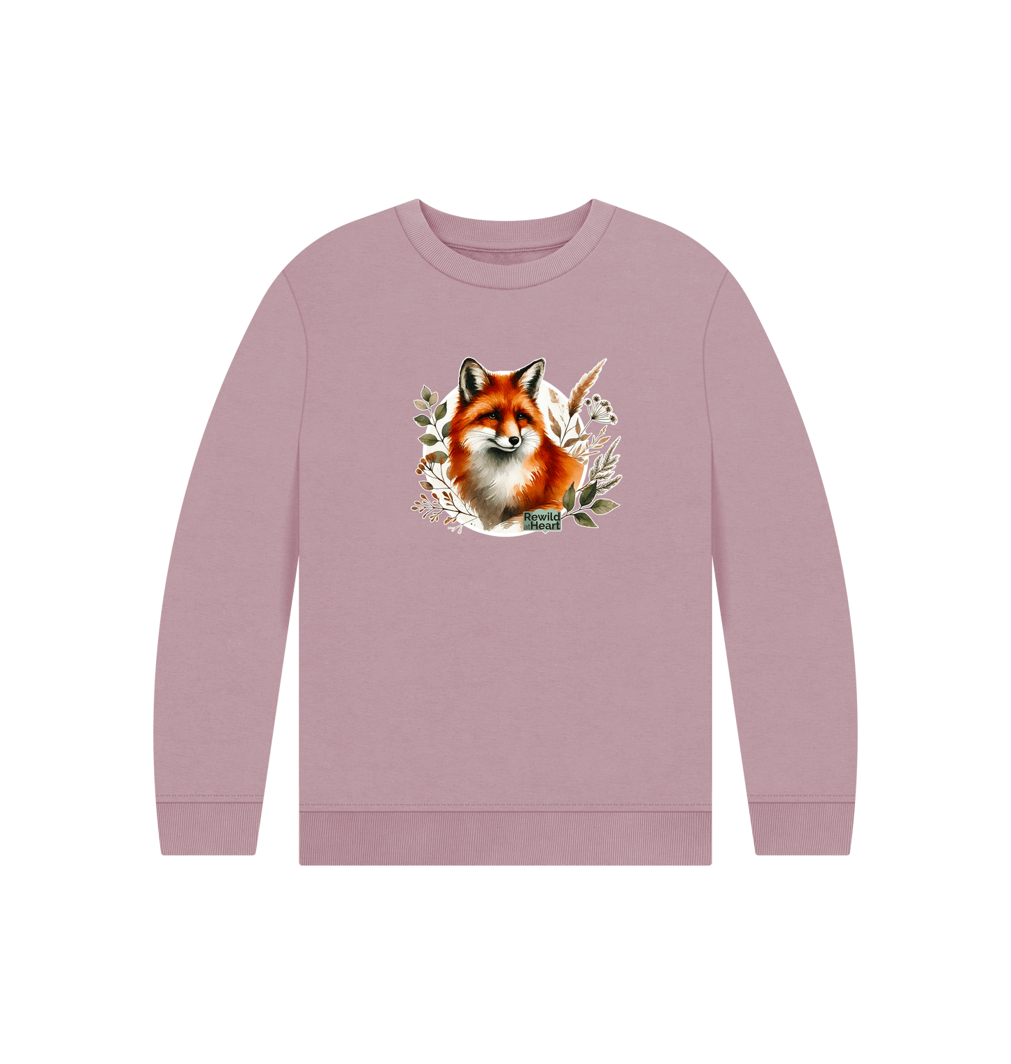 Mauve Printed Kids Jumper Front