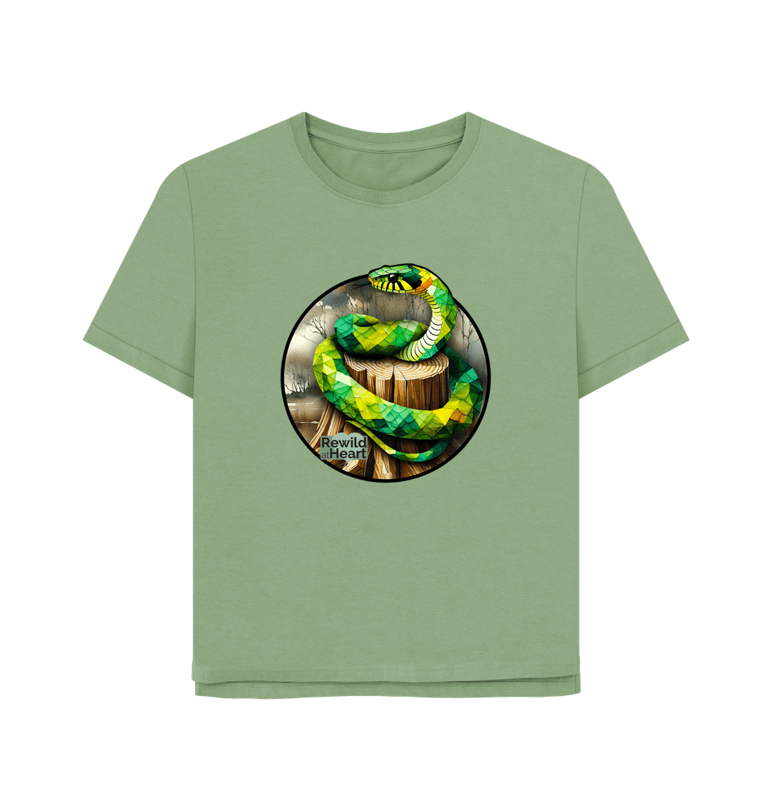 Sage Grass Snake Marsh Women's Relaxed-Fit T-Shirt