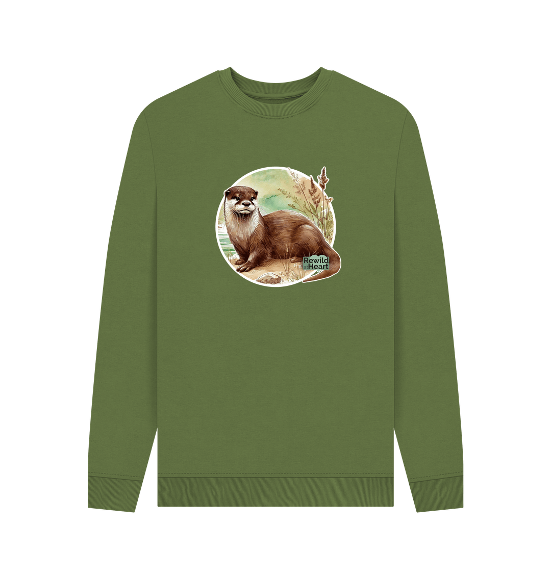 Khaki Printed Sweater Front
