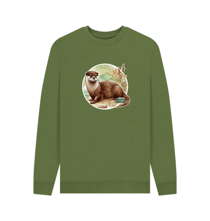 Khaki Printed Sweater Front