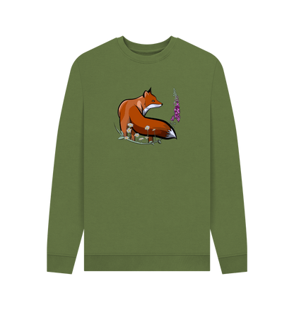 Khaki Printed Sweater Front
