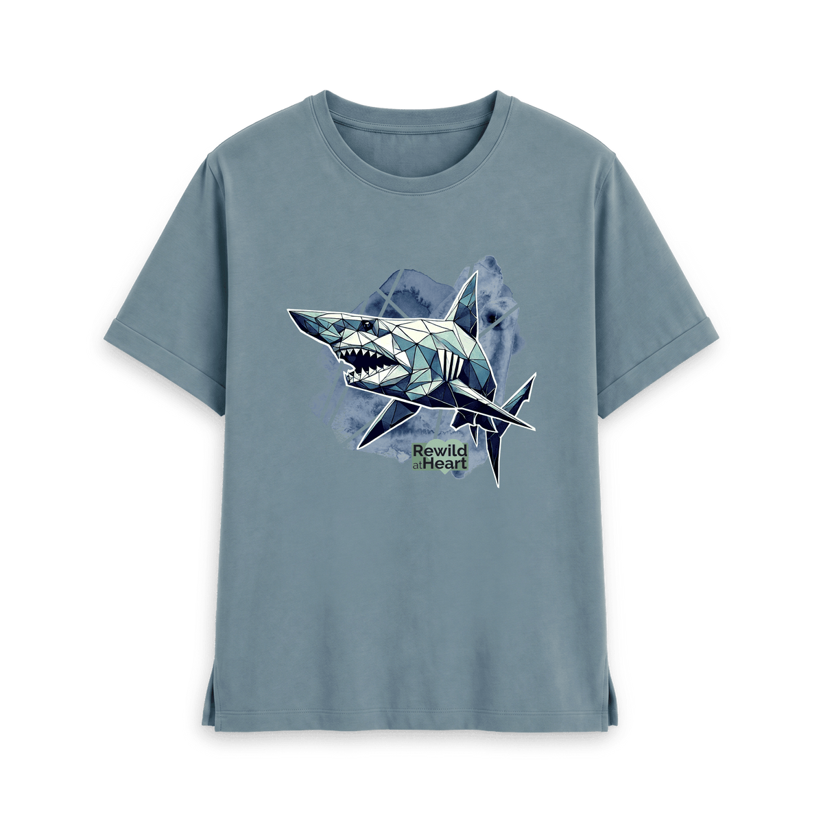 Stone Blue Printed T-shirt Front