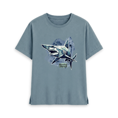 Stone Blue Printed T-shirt Front