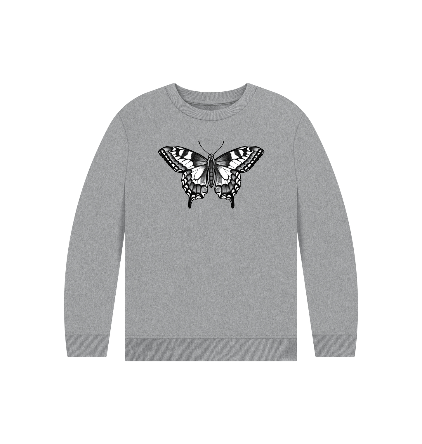 Athletic Grey Printed Kids Jumper Front