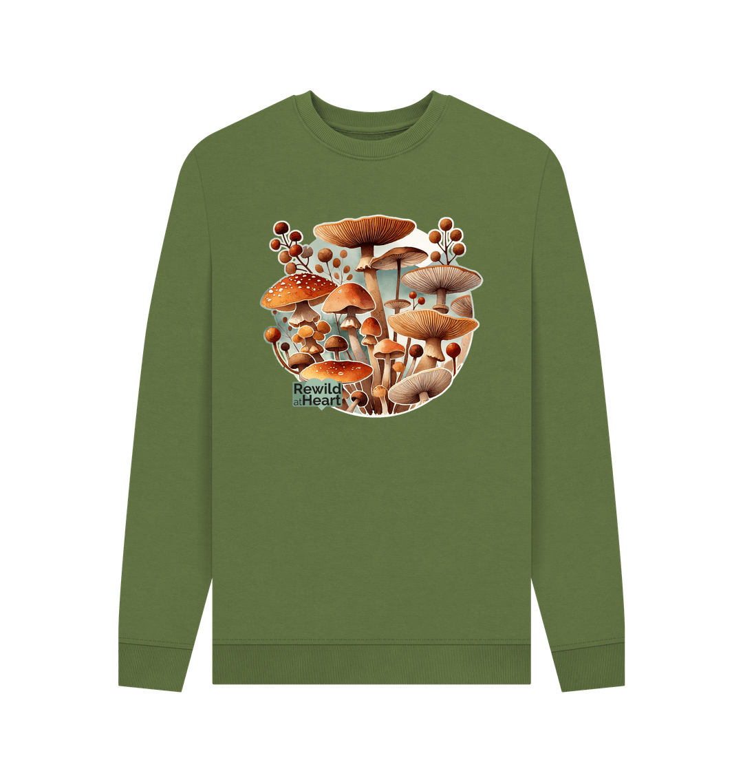 Khaki Printed Sweater Front