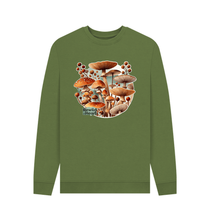 Khaki Printed Sweater Front