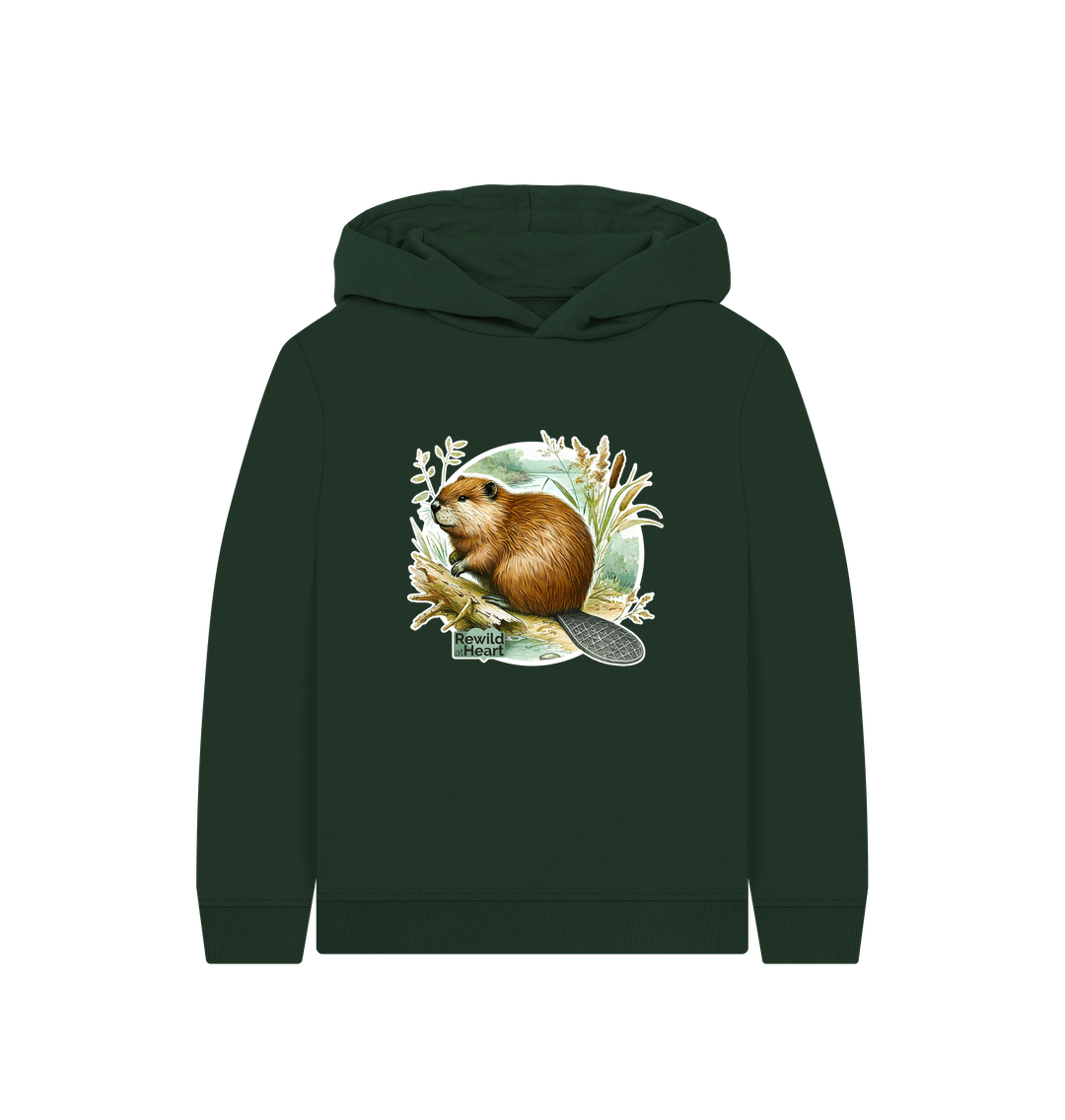 Evergreen Beaver Riverbank Kids Hoodie