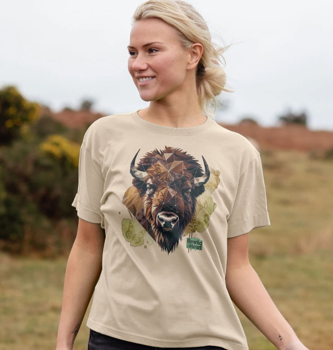 Bison, Wildflowers & Butterflies Women's Relaxed-Fit T-Shirt