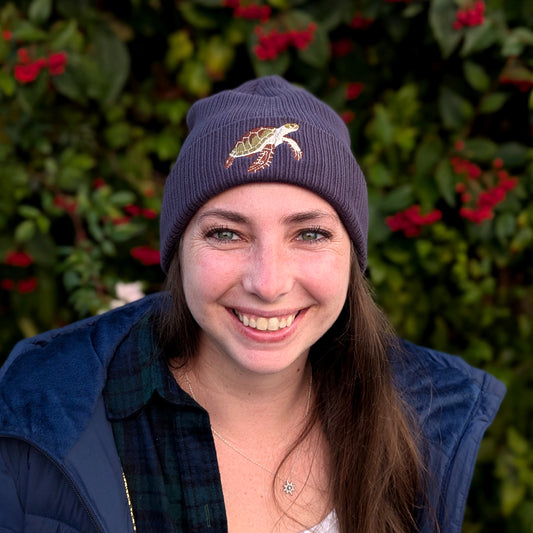 Sea Turtle Embroidered Beanie
