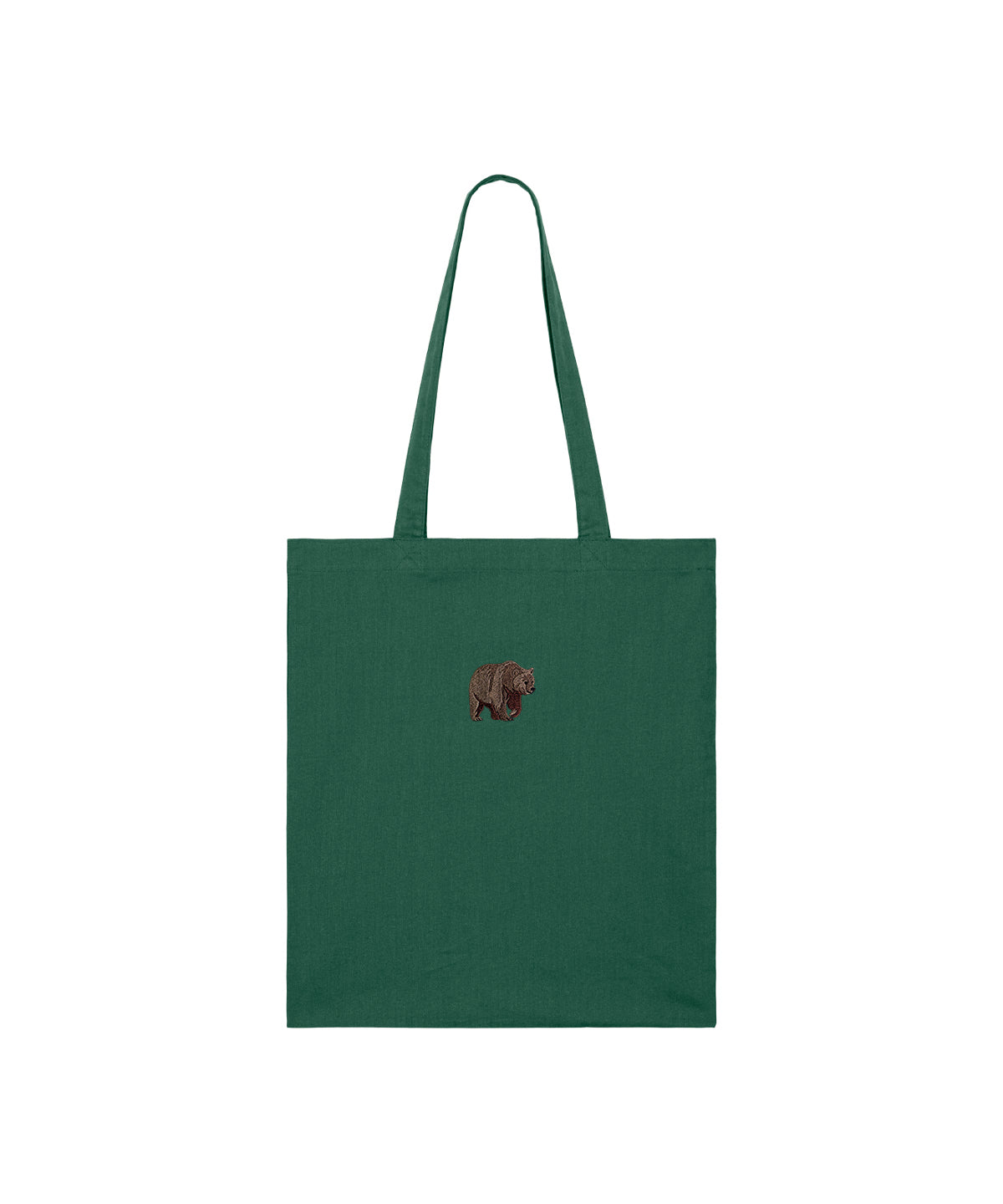 Brown Bear Embroidered Tote Bag