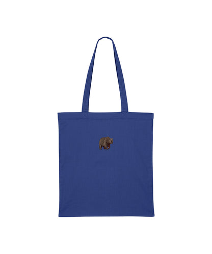 Brown Bear Embroidered Tote Bag