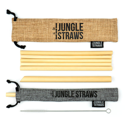 Reusable Bamboo Straw Set with Jute Pouch