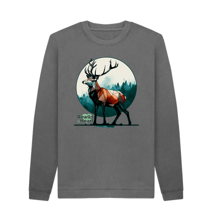 Slate Grey Red Deer Rewild Side Men's Sweater