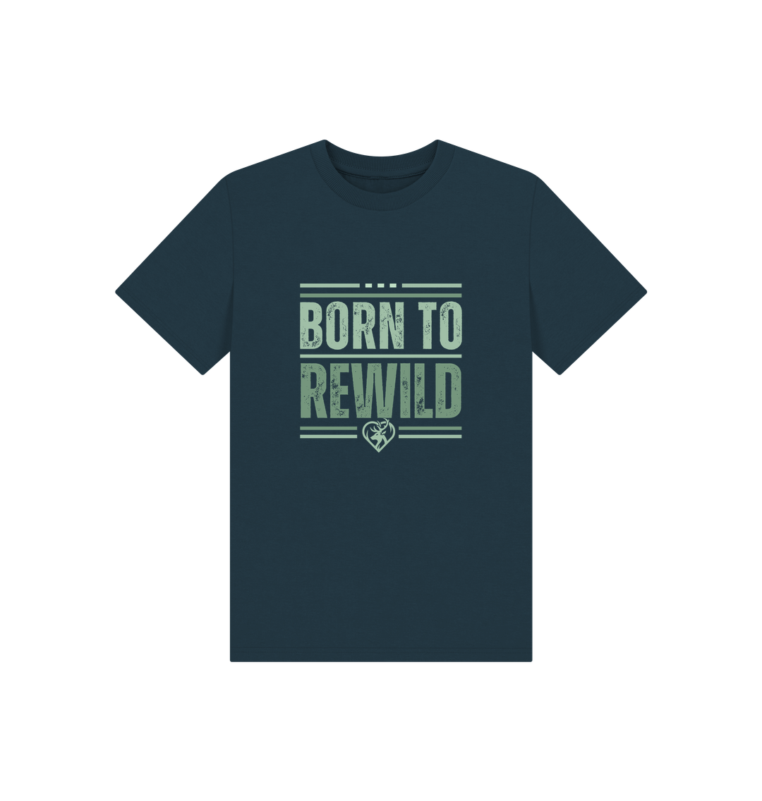 Denim Blue Born to Rewild Kids T-Shirt