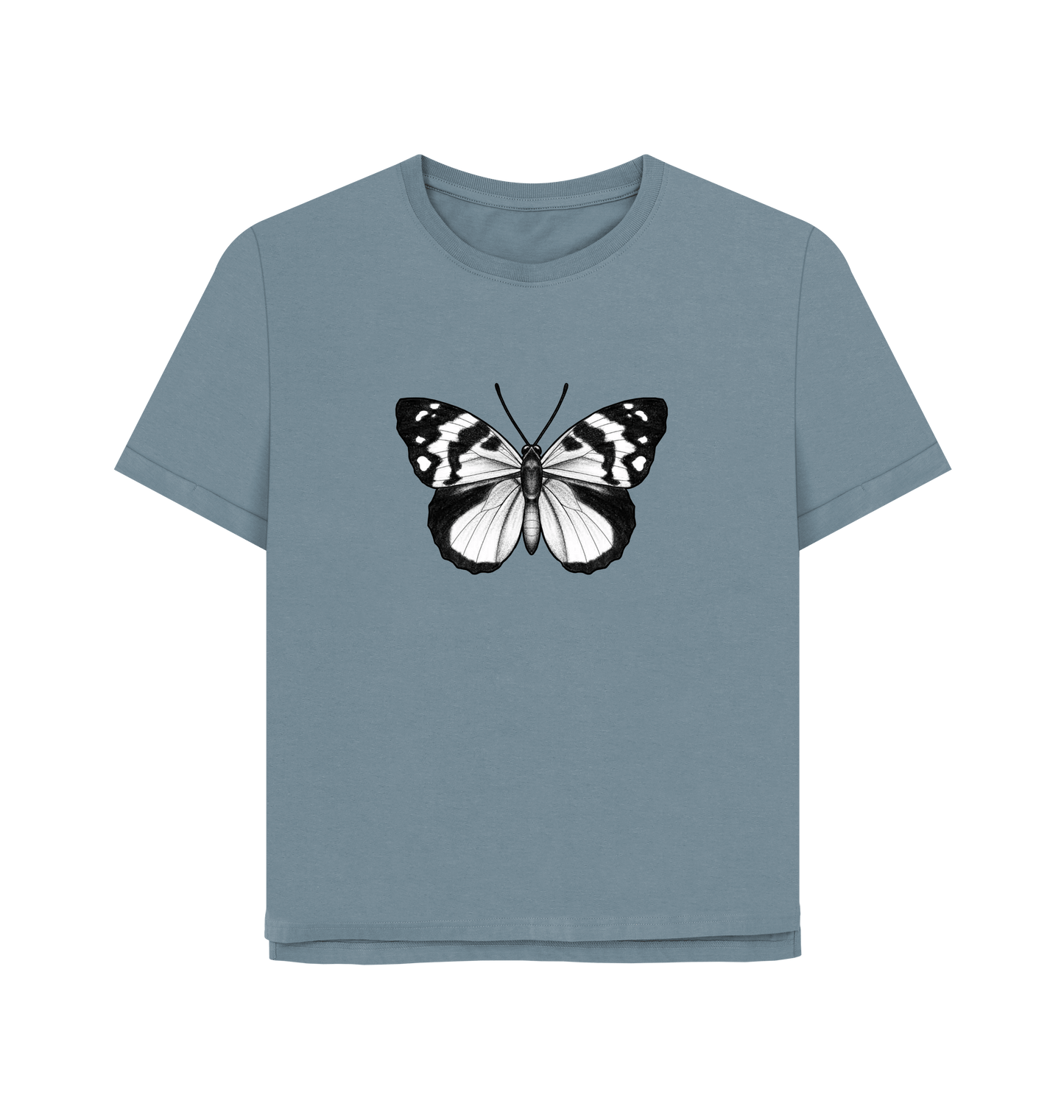 Stone Blue Printed T-shirt Front
